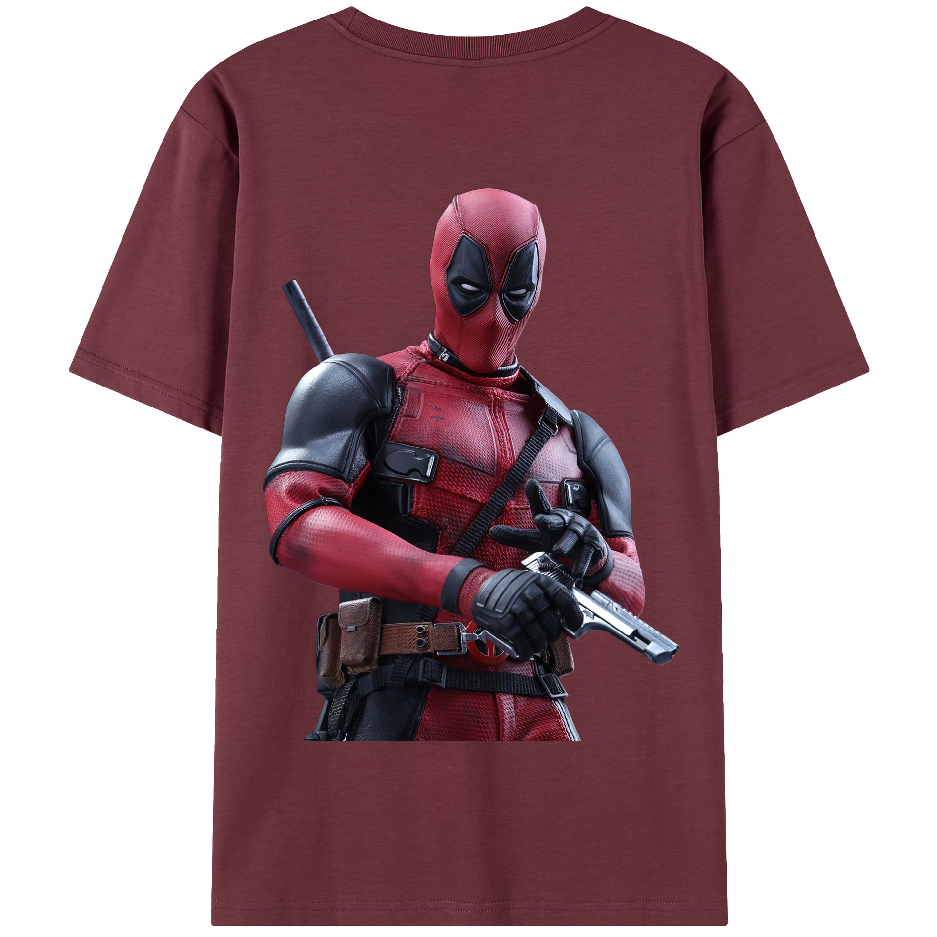 （画像用） Deadpool デッドプール 綿100％半袖Tシャツ（背面プリント）